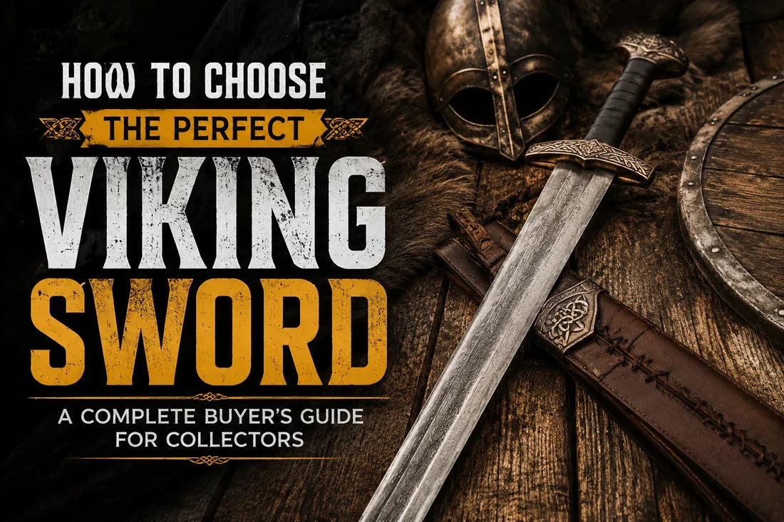 Hand forged Viking sword with leather scabbard, a buyer's guide to choosing an authentic Norse sword for collectors