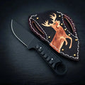 1095 high carbon cowboy skinner knife with black powder coated blade and G-10 handle