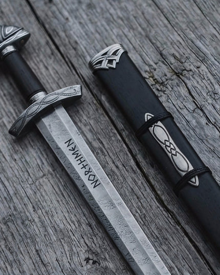 Northmen 38” Handmade Viking Sword – Custom Damascus Steel with Scabbard
