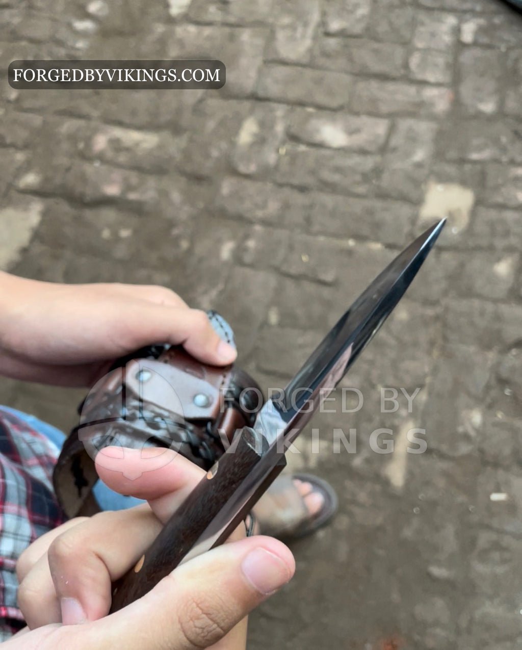 Handmade Leather Wristband with Hidden Small Knife | Viking Style Bracer & Utility Blade Set