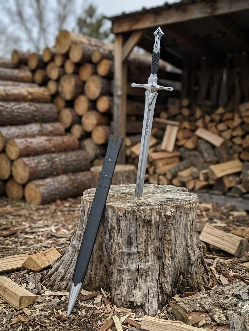 Hand Forged Stygian Liege Sword – Dark Fantasy Carbon Steel Longsword