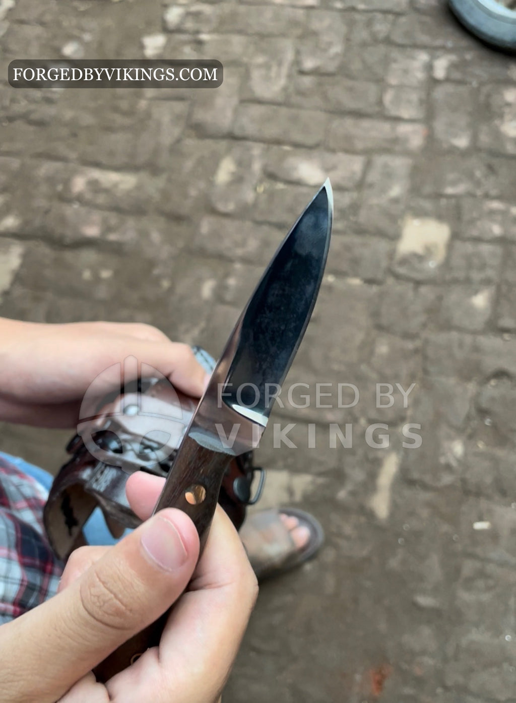 Handmade Leather Wristband with Hidden Small Knife | Viking Style Bracer & Utility Blade Set