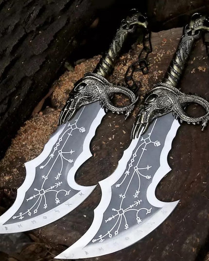 God of War Blades of Chaos – Kratos Twin Swords, Cosplay Replica with Wall Plaque