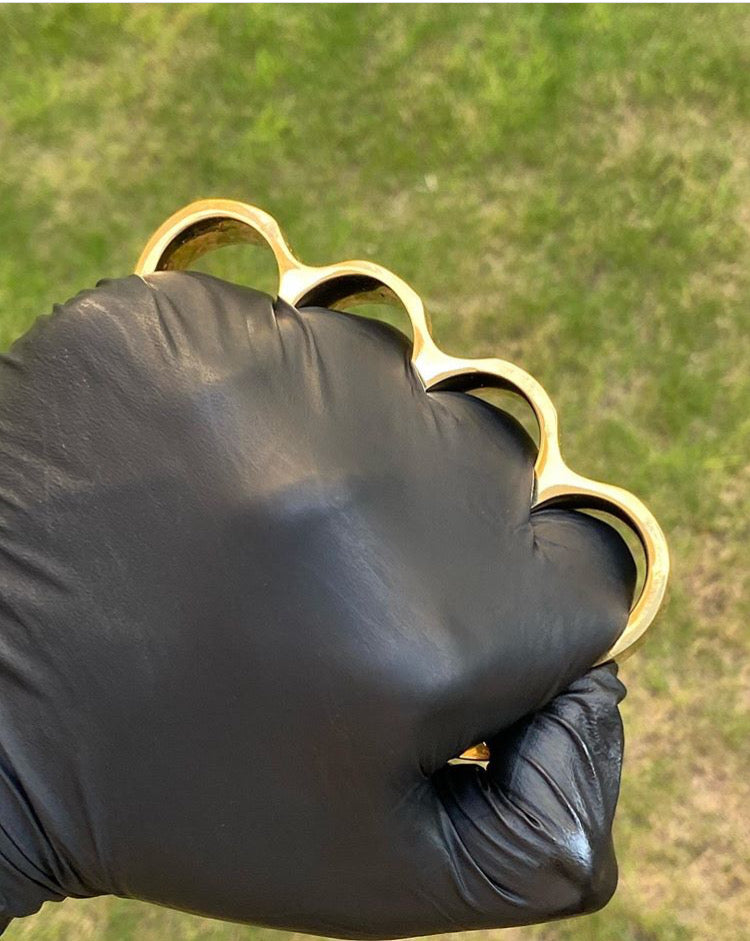 Custom Brass Knuckles – Pure Brass Self-Defense & Everyday Carry with Leather Case