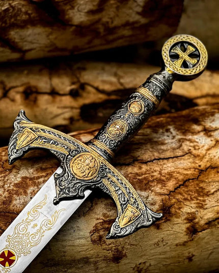 Knights Templar Silver Sword | Custom Handmade Knight Sword
