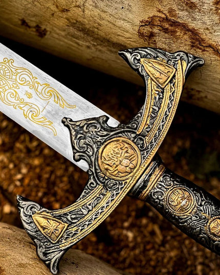 Knights Templar Silver Sword | Custom Handmade Knight Sword