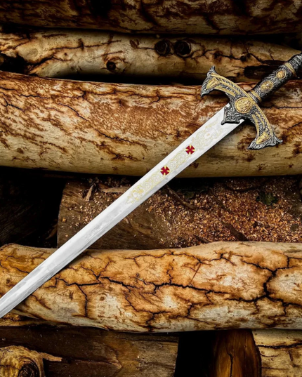 Knights Templar Silver Sword | Custom Handmade Knight Sword