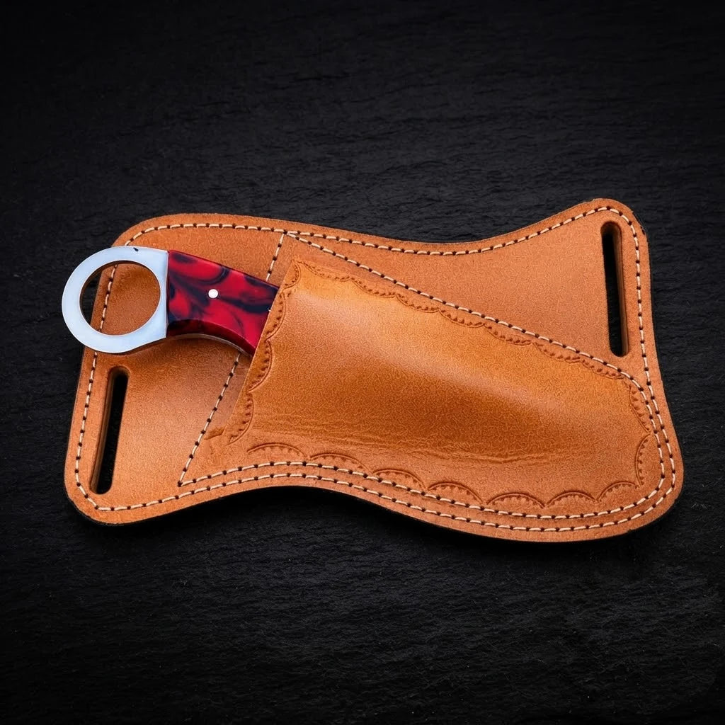 Ashridge Rasp Steel Skinner Knife – Resin Handle & Leather Sheath