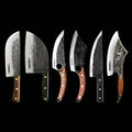 6-in-1 Caveman Butcher Knife Set – Cleavers, Butcher & Utility Knives with Sheaths Forged by Vikings