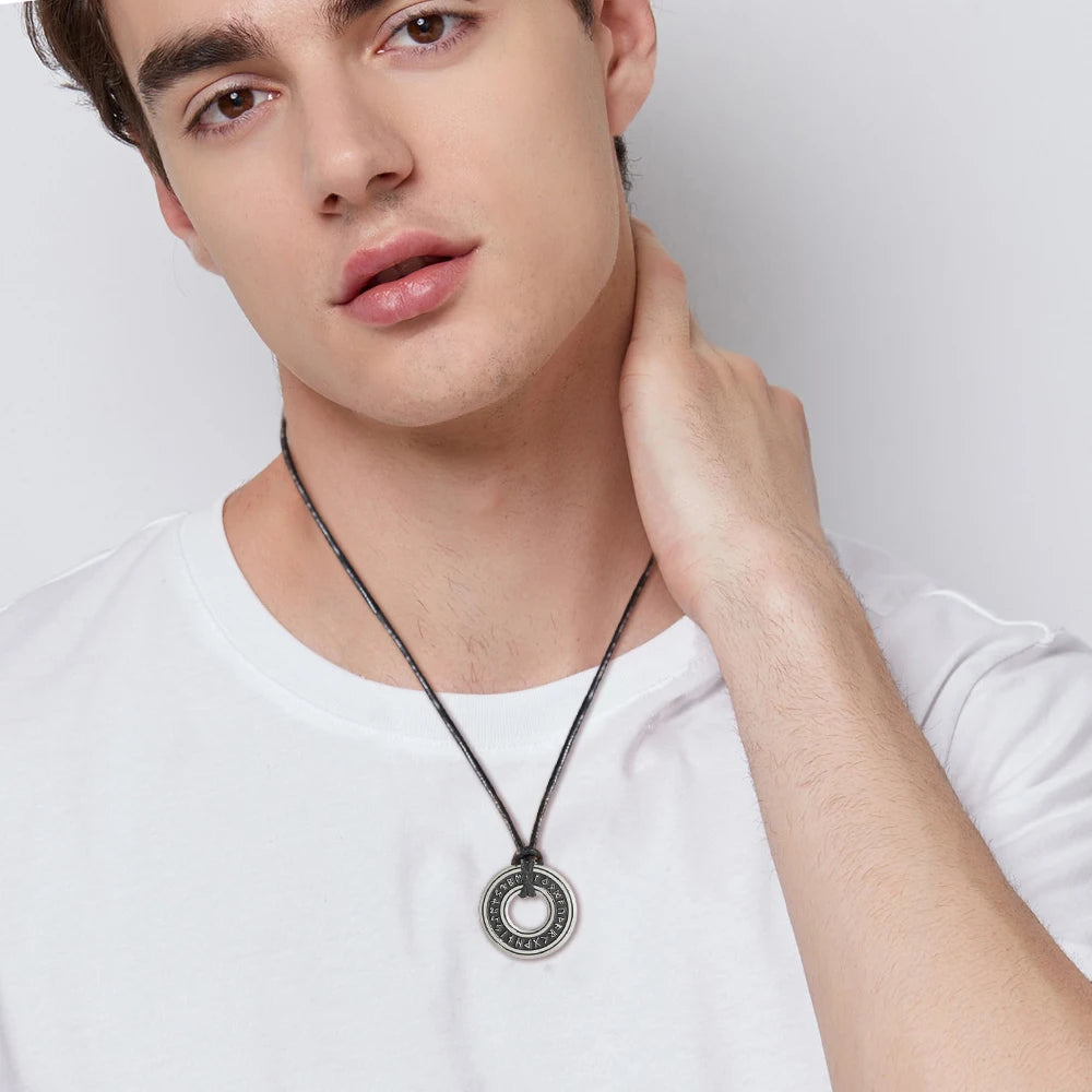 Stainless Steel Vegvisir Viking Necklace for Men | Nordic Rune Pendant