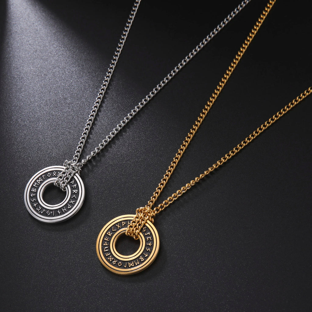 Stainless Steel Vegvisir Viking Necklace for Men | Nordic Rune Pendant
