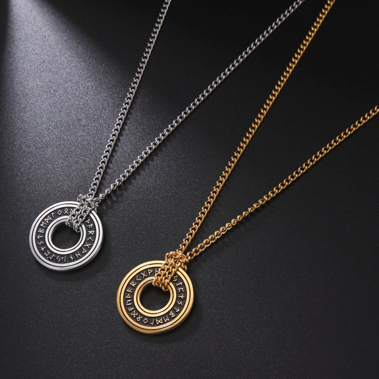 Stainless Steel Vegvisir Viking Necklace for Men | Nordic Rune Pendant