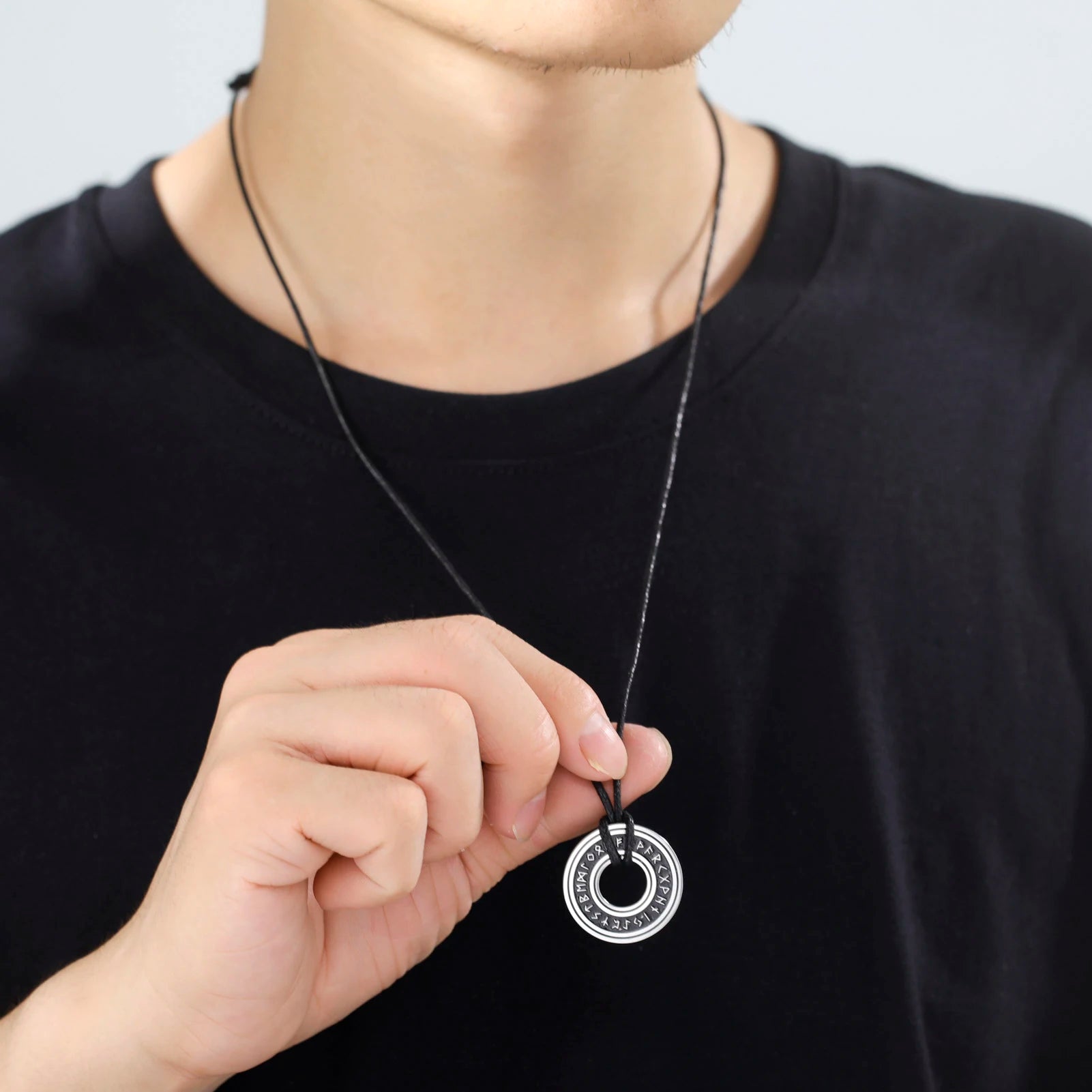 Stainless Steel Vegvisir Viking Necklace for Men | Nordic Rune Pendant