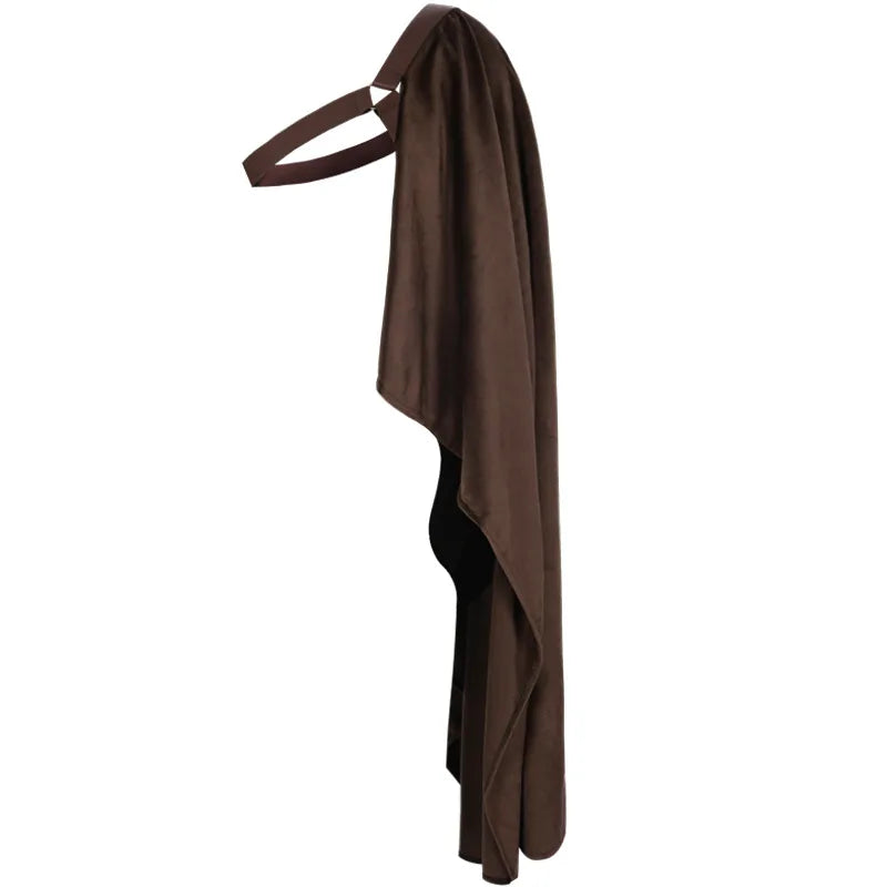 Steampunk Medieval Half Shoulder Shawl Cape Renaissance Cape Poncho Viking Knight  Pirate Cloak Halloween Cosplay Costume