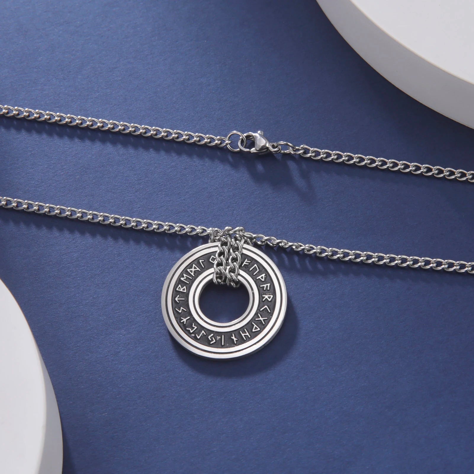 Stainless Steel Vegvisir Viking Necklace for Men | Nordic Rune Pendant