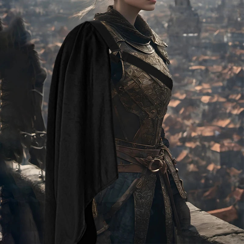 Steampunk Medieval Half Shoulder Shawl Cape Renaissance Cape Poncho Viking Knight  Pirate Cloak Halloween Cosplay Costume