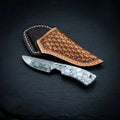 Compact 6 inch horse rasp cowboy skinner knife with stone handle