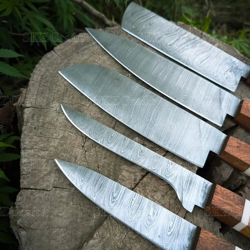 Individual Damascus steel knife from the rose wood handle set