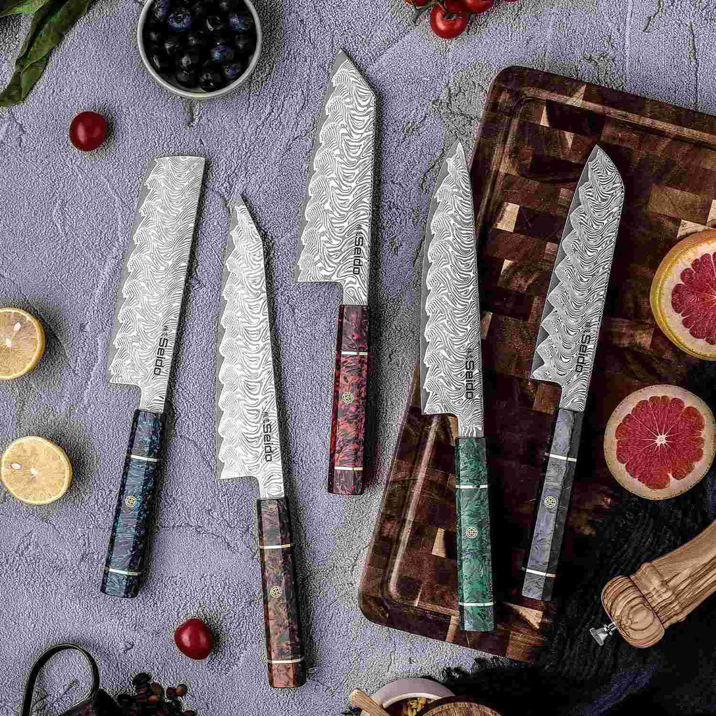 Epokishi 5-piece AUS-10 Damascus knife set, gift for chefs