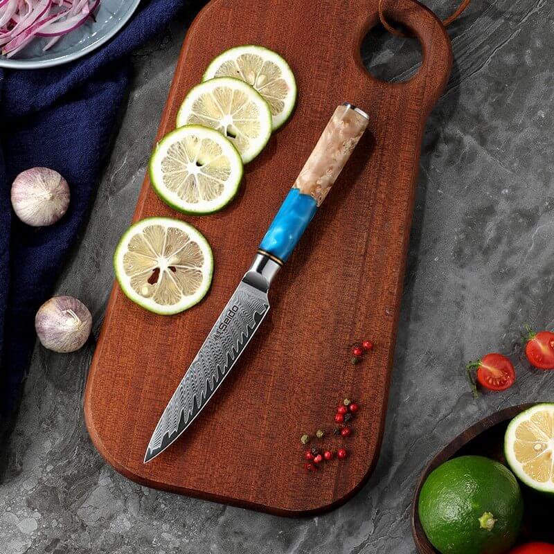 Executive Damascus utility knife from the 7-piece set