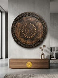 Fenrir Wolf Viking Shield, Norse wall art
