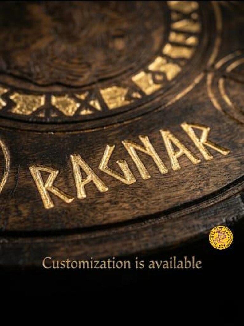 Fenrir Wolf Viking Shield, Norse wall art – Fenrir wolf-themed design