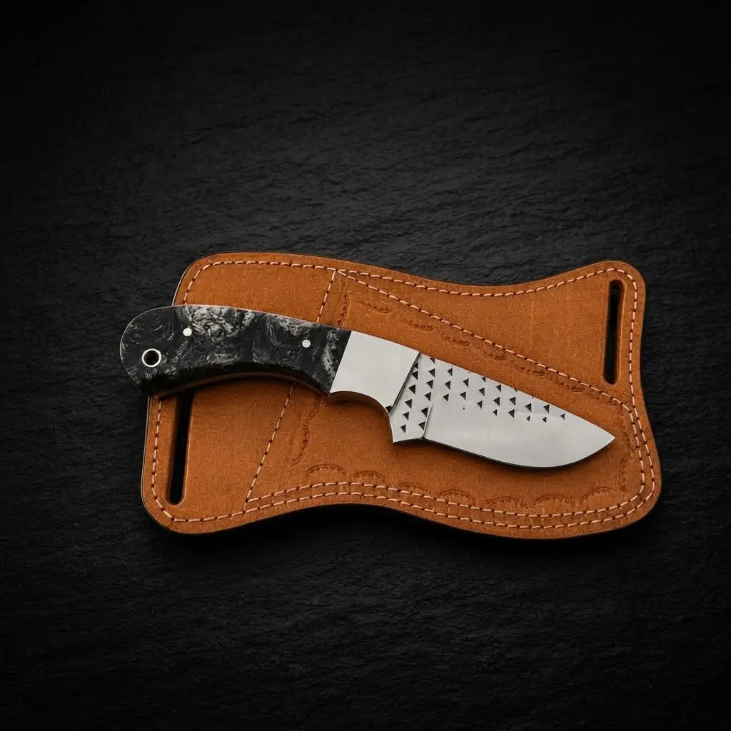 Flintmark skinner knife blade detail