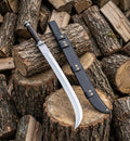 Hand forged Dacian Falx sword full view with rosewood handle