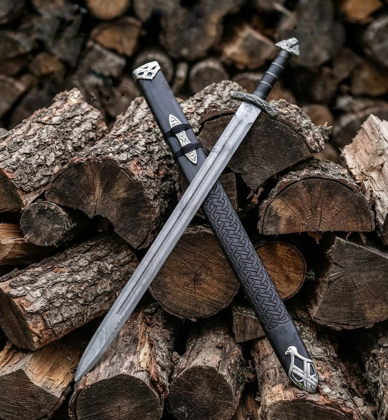 Additional detail view of the hand forged Viking sword