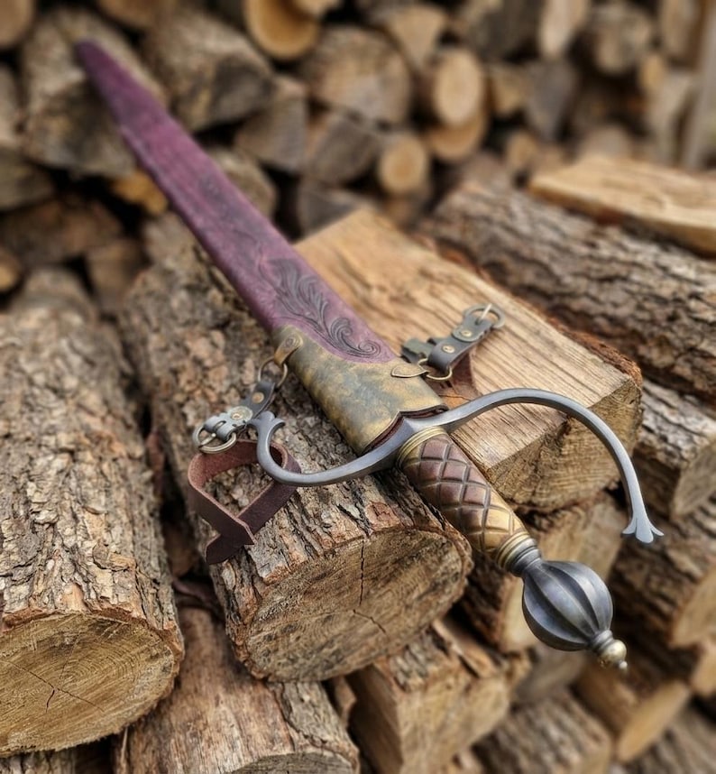 Hilt detail of the hand forged European sword
