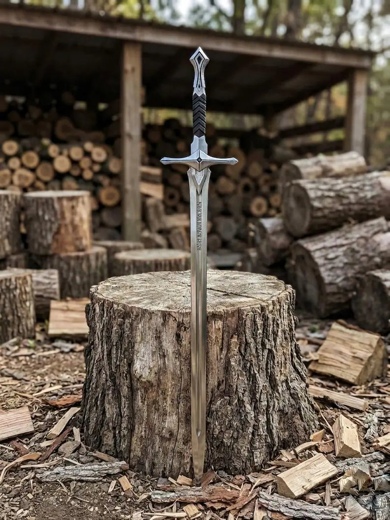 Guard and pommel detail of the dark fantasy longsword