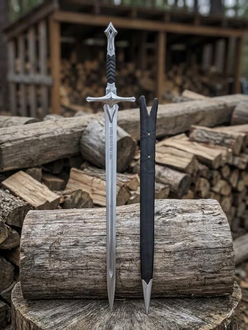 Hilt detail of the hand forged fantasy sword