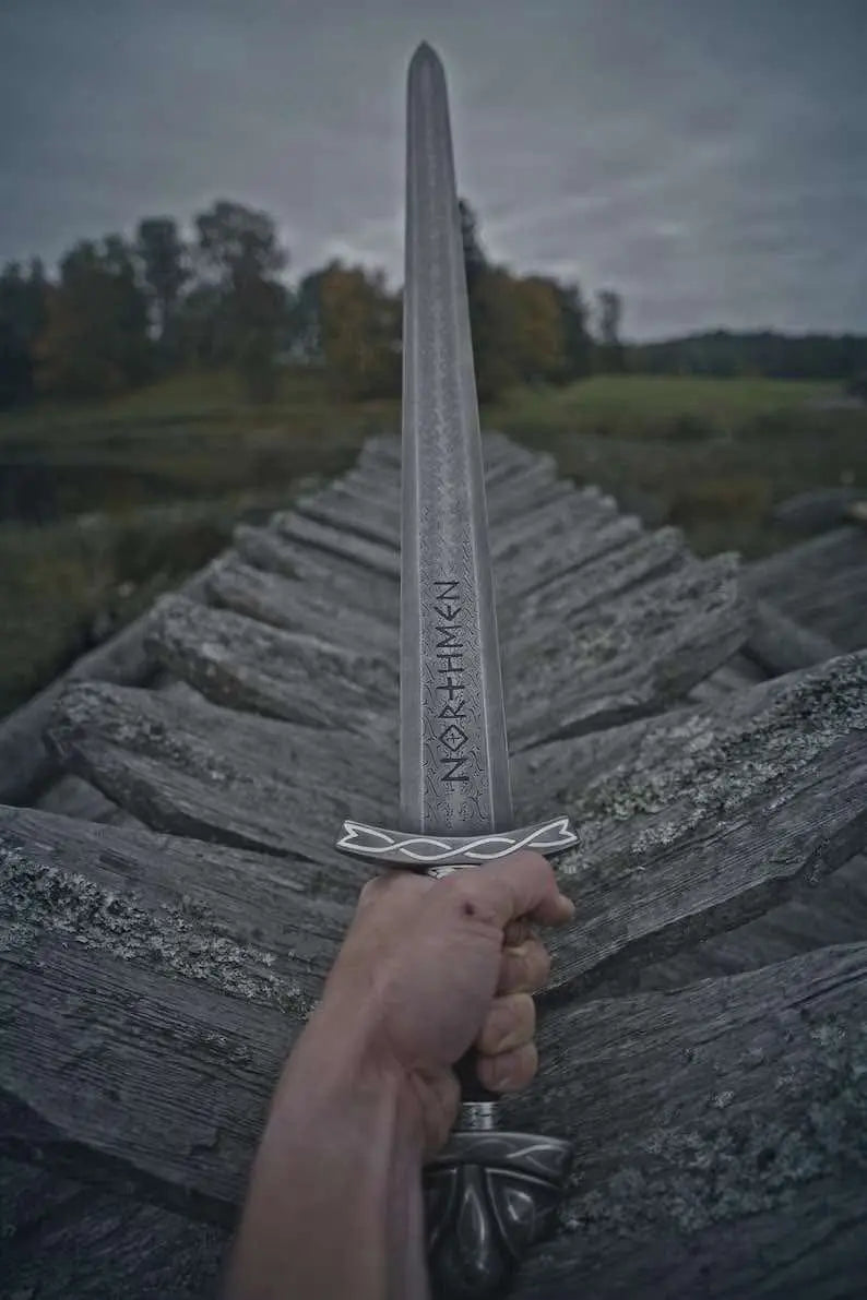 Hilt and crossguard detail of the Viking sword