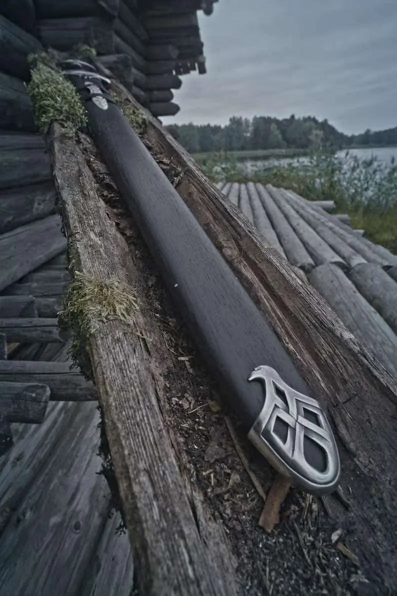 Full length view of the hand forged Viking sword