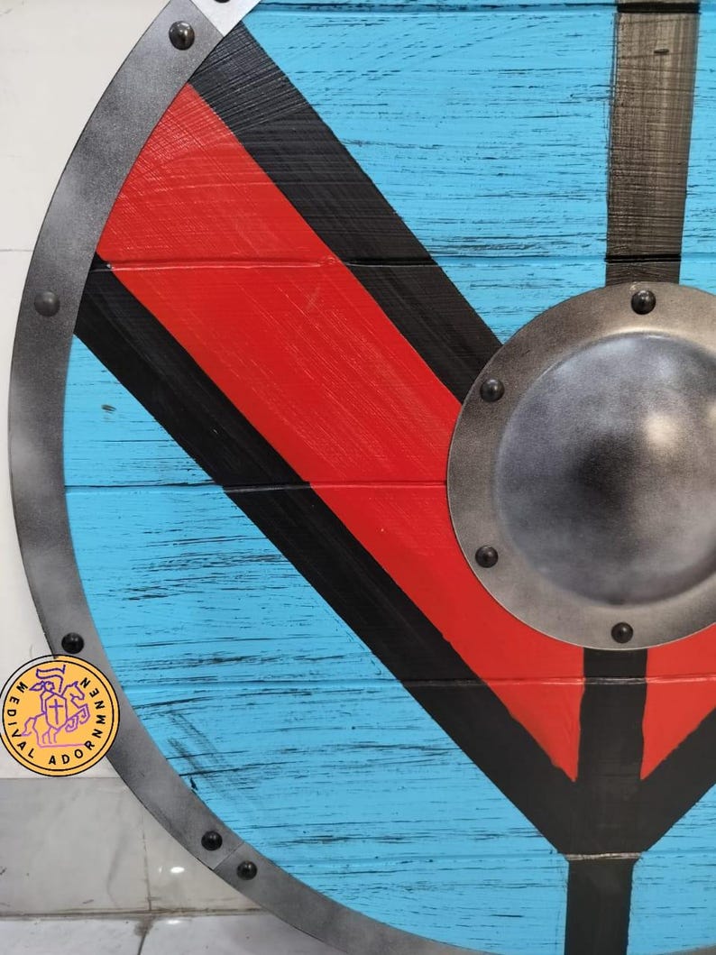 Handcrafted Medieval Viking Shield, cosplay and LARP decor – available in 24, 30, and 36 inch diameters