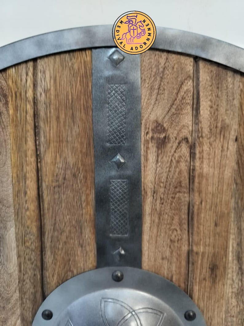 Handcrafted wooden medieval shield, Viking warrior round shield – available in 24, 30, or 36 inch diameters