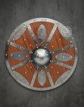 Handcrafted wooden Viking Shield, medieval Norse decor