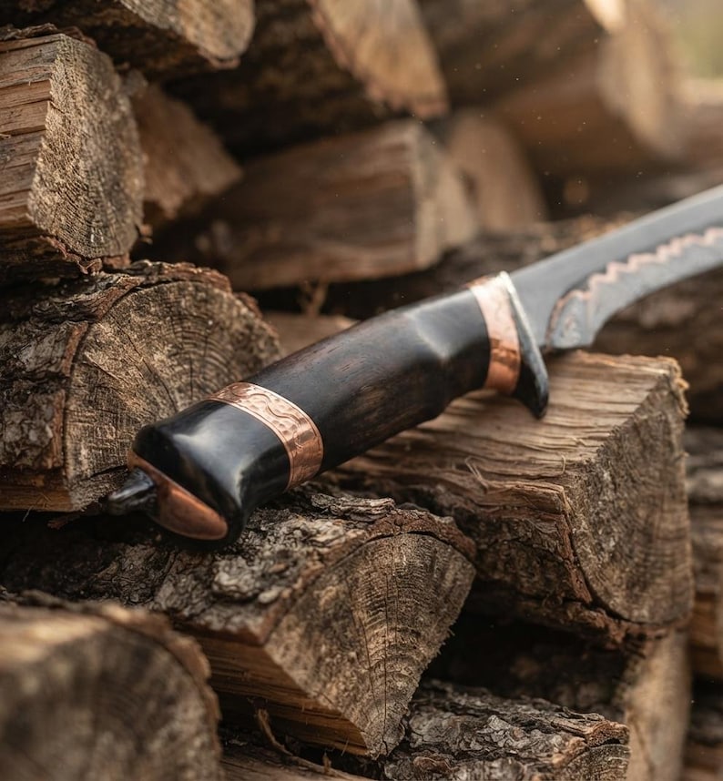 Rosewood handle detail on the Elven sword