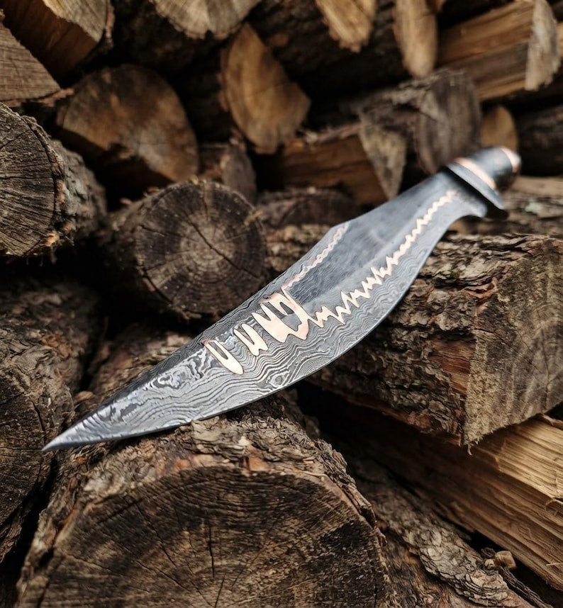 Blade tip detail of the Copper Damascus Elven sword