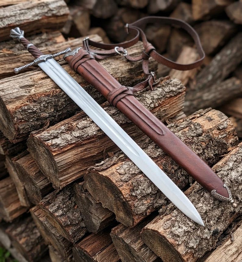 Wooden handle detail on the Fantasy Ranger sword