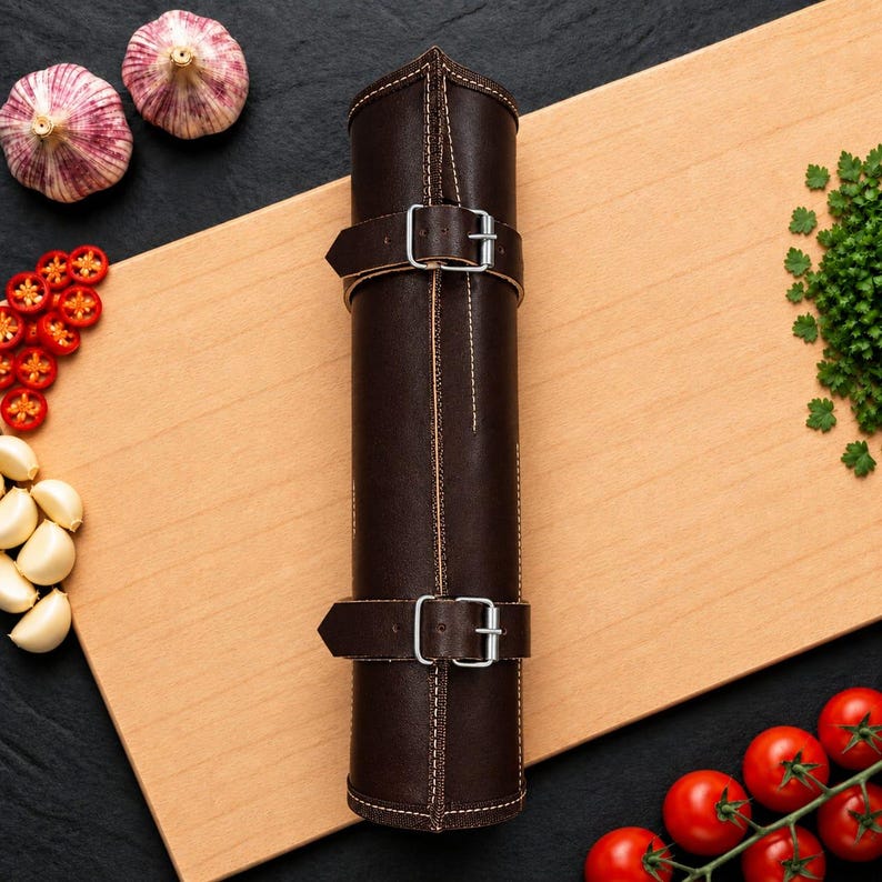 5-piece handmade chef knife set with high carbon steel blades and ash wood resin handles