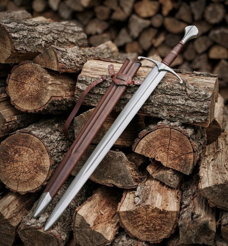 Guard and pommel detail of the medieval arming sword