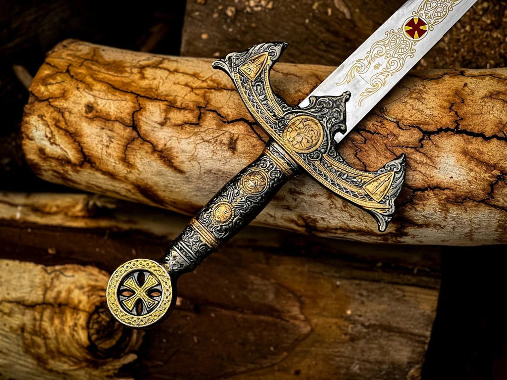 Handmade Medieval Knight Sword – Decorative Collectible Long Sword with Detailed Hilt