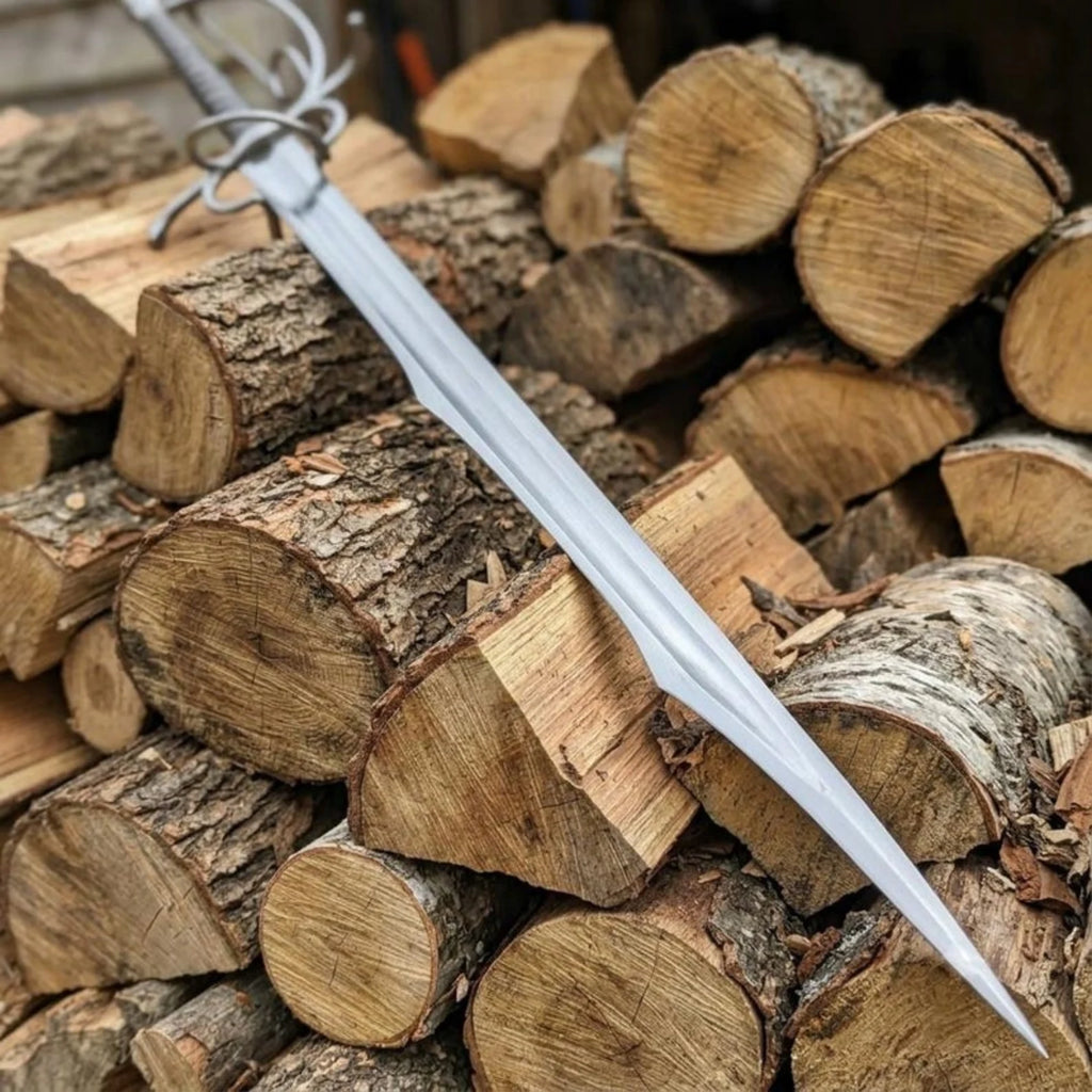 Medieval Renaissance Sword with hand-wrapped leather grip