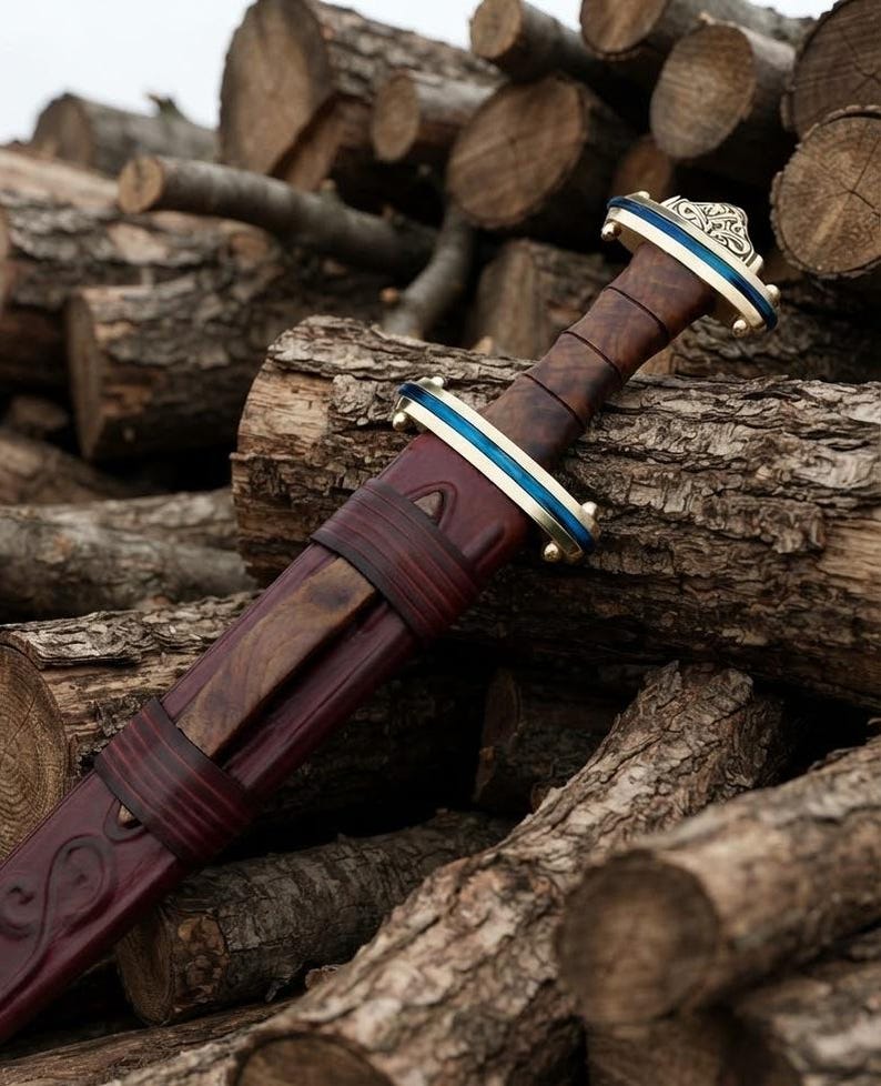 Full length view of the Roman Gladius sword and scabbard