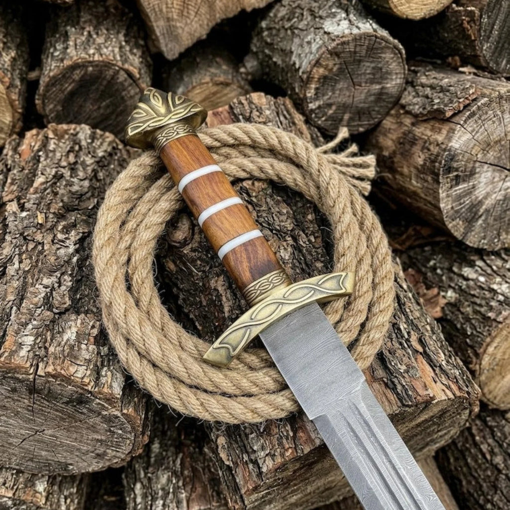 Handmade Viking Damascus Sword, historical Norse-inspired collectible