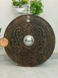 Handmade Viking Shield, Helm of Awe and Celtic knotwork