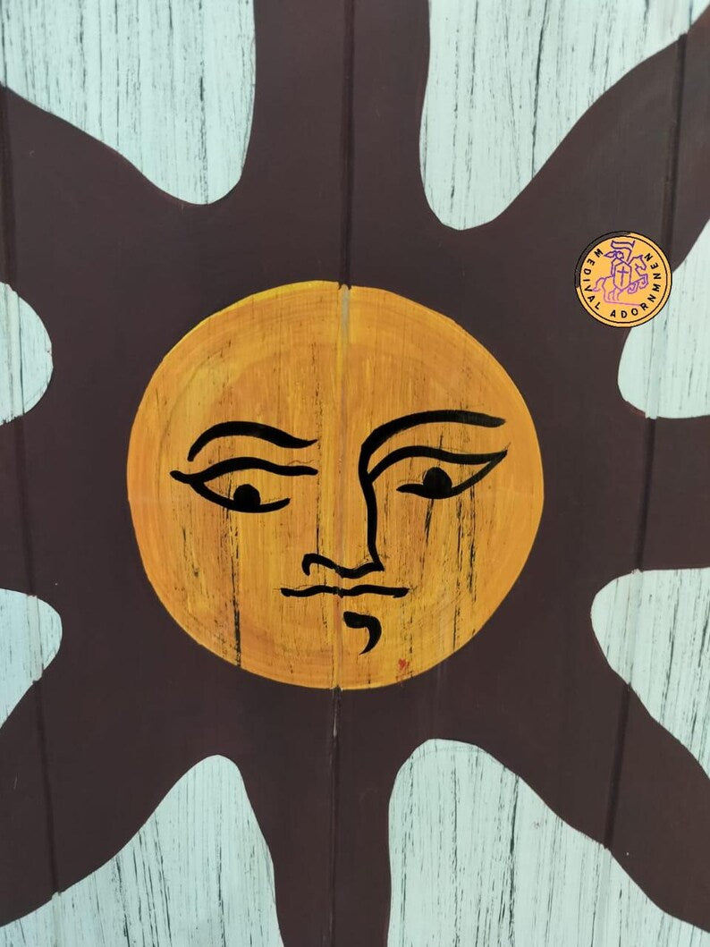 Handmade Viking Sun Shield wooden wall decor – available in 24, 30, or 36 inch sizes