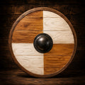 Handmade wooden Viking round shield, Norse decor