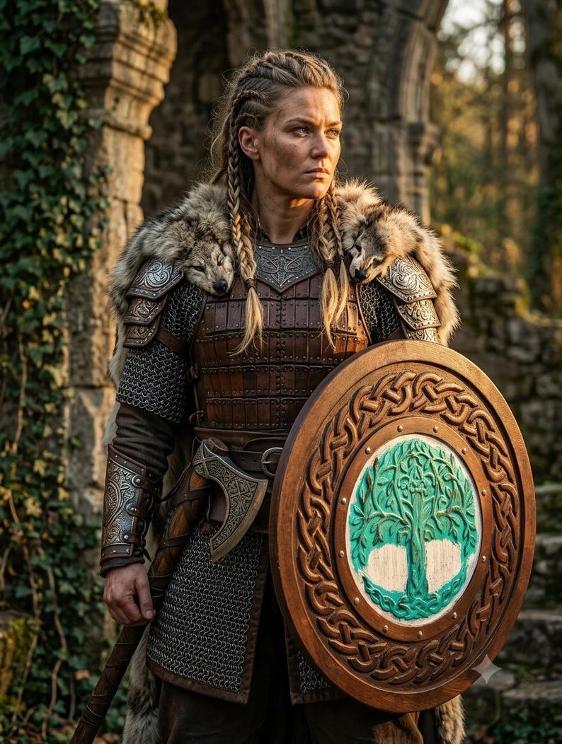 Handmade Yggdrasil Viking Shield, Tree of Life wall decor – rustic handcrafted wood finish